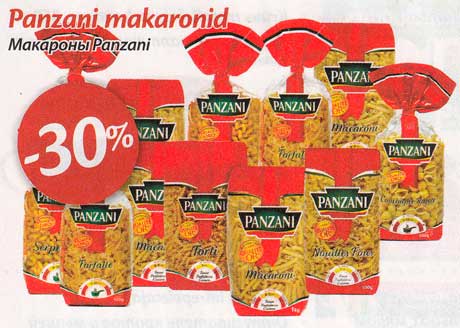 Panzani makaronid  -30%