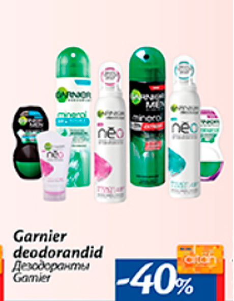 Garnier deodorandid  -40%