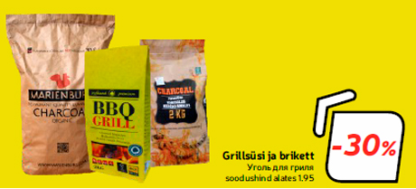 Grillsüsi ja brikett -30%