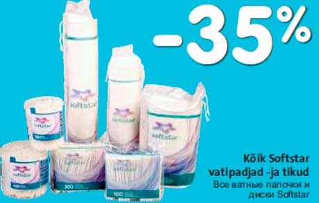 Kõik Softstar vatipadjad -ja tikud -35%