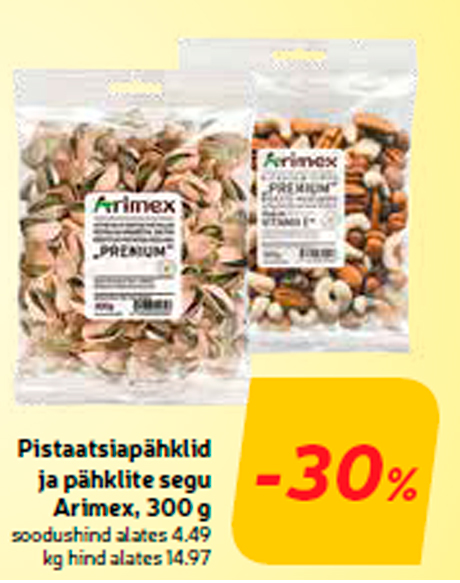 Pistaatsiapähklid ja pähklite segu Arimex, 300 g -30%