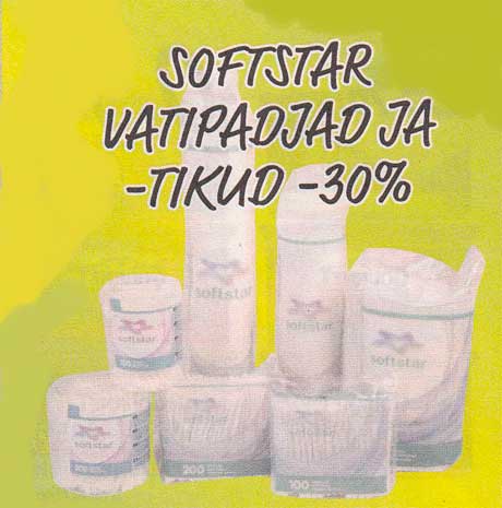 SOFTSTAR VATIPADJAD JA -TIKUD  -30%