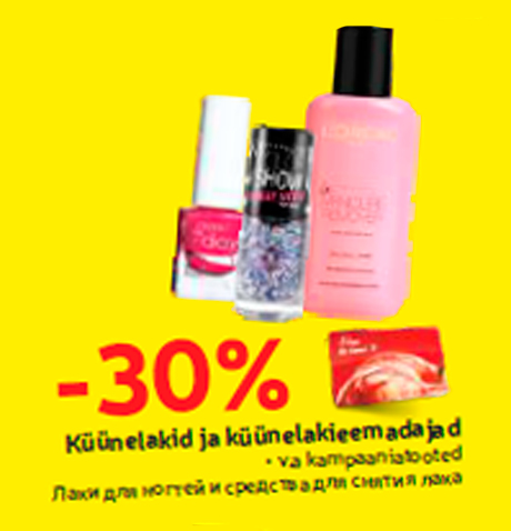 Küünelakid ja küünelakieemadajad  -30%
