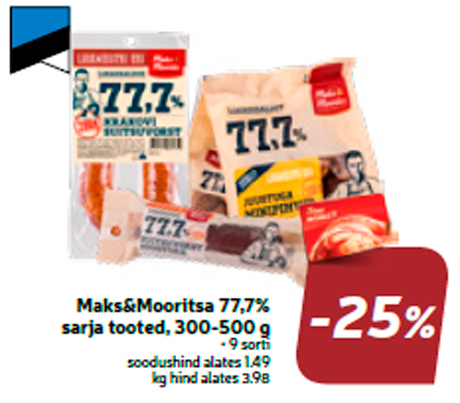 Maks&Mooritsa 77,7% sarja tooted, 300-500 g  -25%