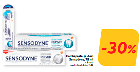 Hambapasta ja -hari Sensodyne, 75 ml  -30%