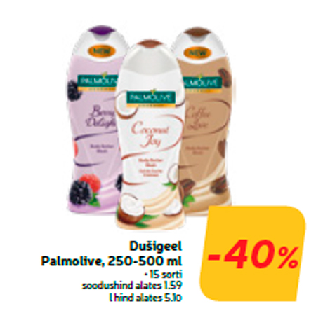 Dušigeel Palmolive, 250-500 ml  -40%
