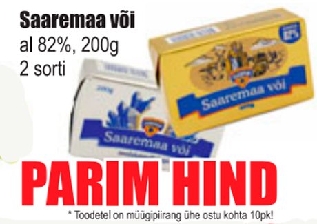 Saaremaa või  - PAARIM HIND