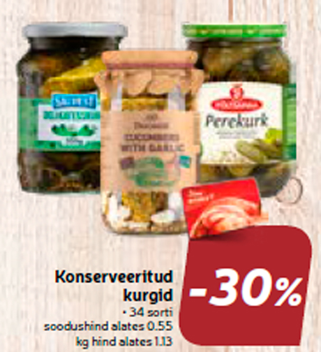 Konserveeritud kurgid -30%