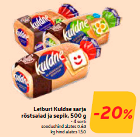 Leiburi Kuldse sarja röstsaiad ja sepik, 500 g -20%