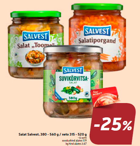 Salat Salvest, 380 - 560 g / neto 315 - 520 g -25%