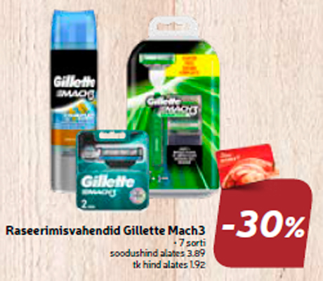 Raseerimisvahendid Gillette Mach3 -30%