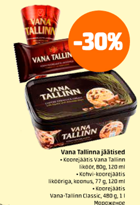 Vana Tallinn jäätised  -30%