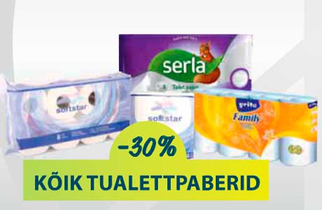 Kõik tualettpaberid -30%