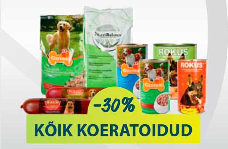 Kõik koeratoidud -30%