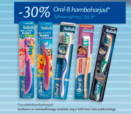 Oral-B hambaharjad*  -30%