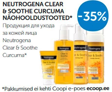 NEUTROGENA CLEAR & SOOTHE CURCUMA NÄOHOOLDUSTOOTED* -35%