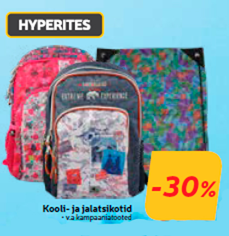 Kooli- ja jalatsikotid  -30%
