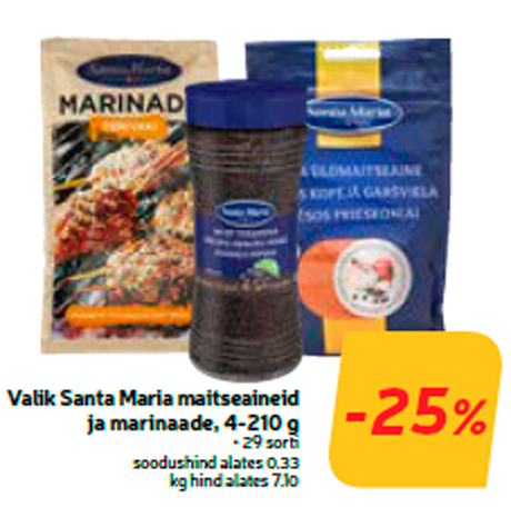 Valik Santa Maria maitseaineid ja marinaade, 4-210 g  -25%
