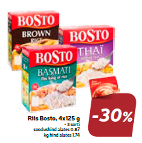 Riis Bosto, 4x125 g  -30%