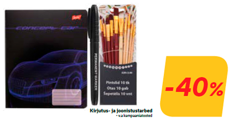 Kirjutus- ja joonistustarbed  -40%
