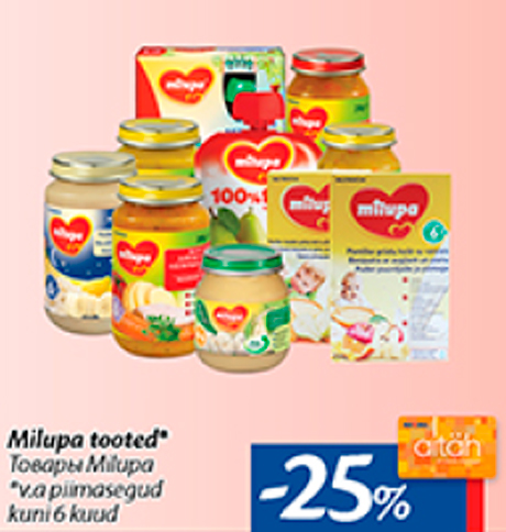 Milupa tooted* -25%