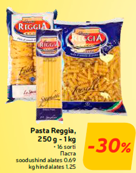 Pasta Reggia, 250 g - 1 kg  -30%
