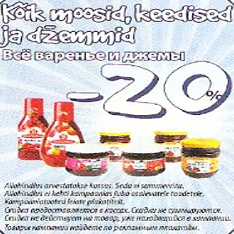 Moosid,keedised ja džemmid -20%