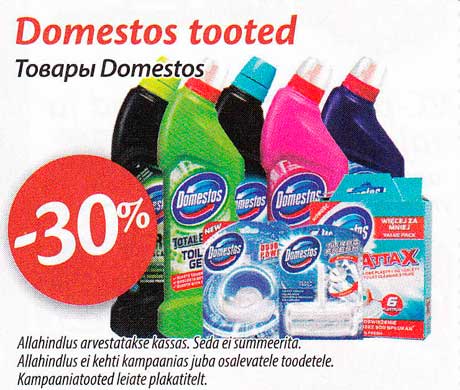 Domestos tooted  -30%