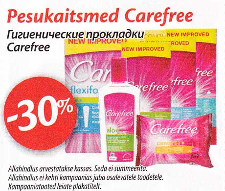 Pesukaitsmed Carefree  -30%