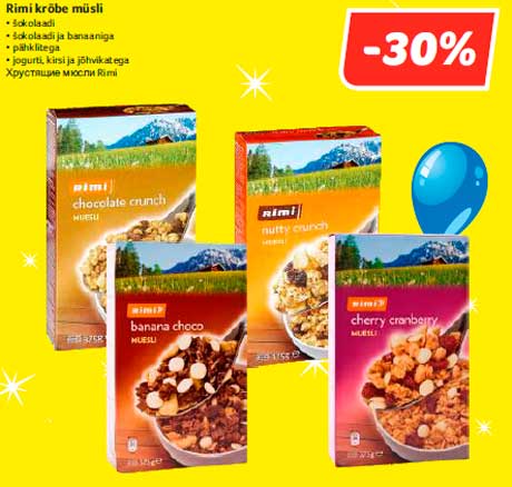 Rimi krõbe müsli  -30%