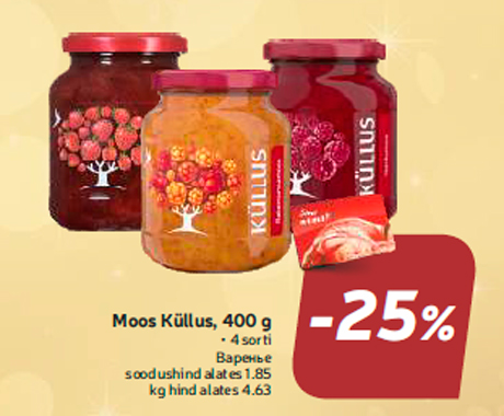 Moos Küllus, 400 g  -25%
