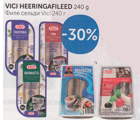 VICI HEERINGAFILEED 240 G -30%