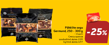 Pähklite segu Germund, 250 - 300 g  -25%
