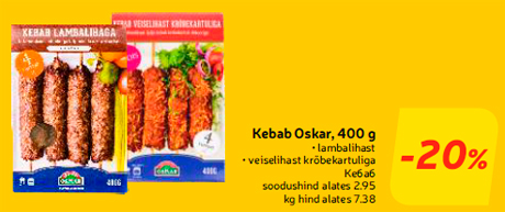 Kebab Oskar, 400 g  -20%
