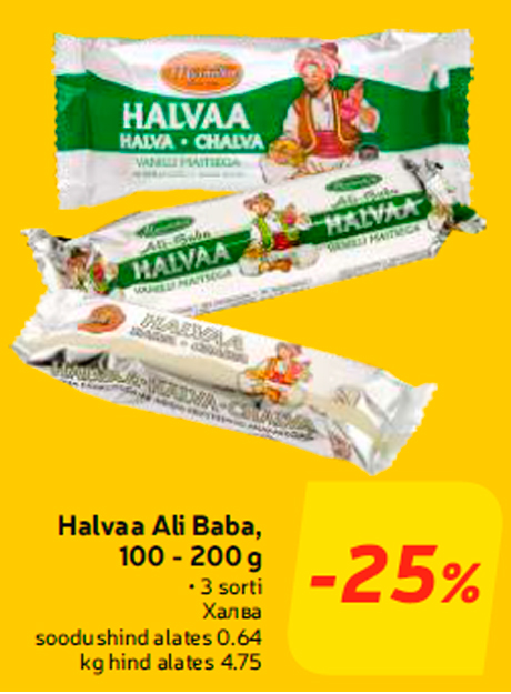 Halvaa Ali Baba, 100 - 200 g  -25%
