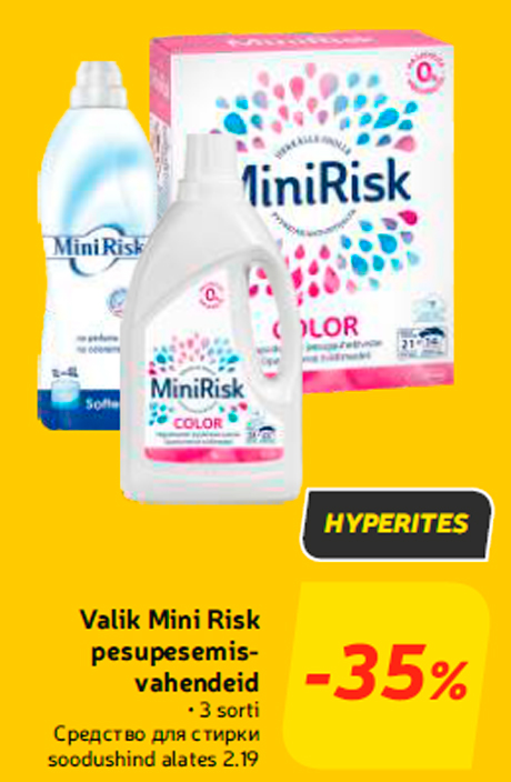 Valik Mini Risk pesupesemisvahendeid  -35%
