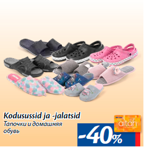 Kodusussid ja -jalatsid -40%