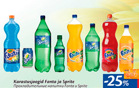 Karastusjoogid Fanta ja Sprite  -25%