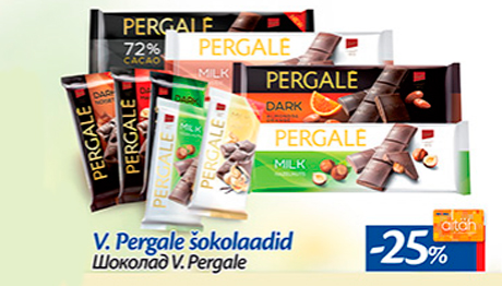 V. Pergale šokolaadid -25%