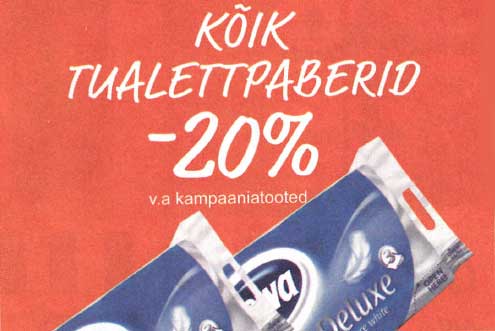 Kõik tualettpaberid -20%