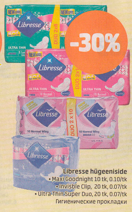 Libresse hügieeniside  -30%