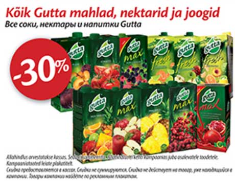 Kõik Gutta mahlad, nektarid ja joogid -30%