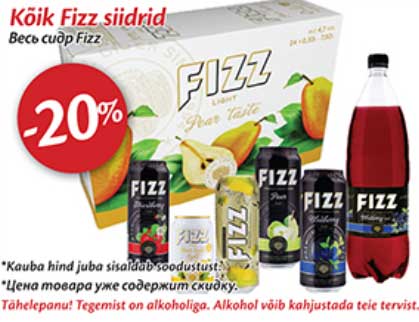 Kõik Fizz siidrid -20%