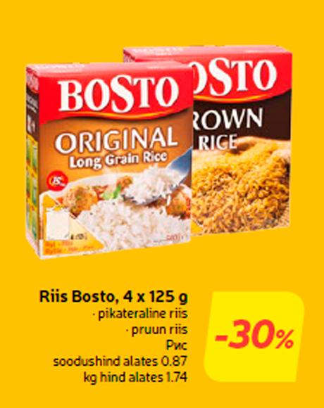 Riis Bosto, 4 x 125 g  -30%