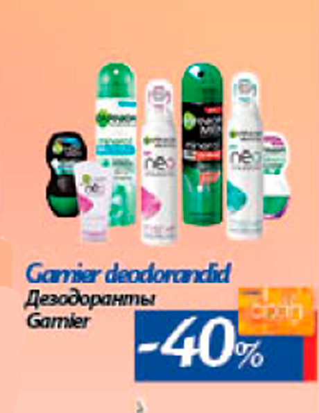 Garnier deodorandid  -40%