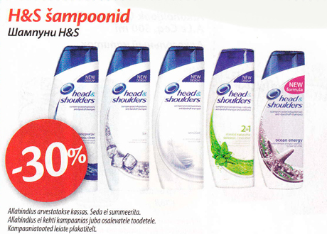 H&S šampoonid -30%