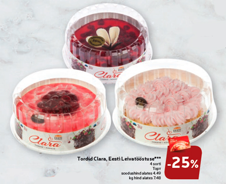 Tordid Clara, Eesti Leivatööstuse***  -25%