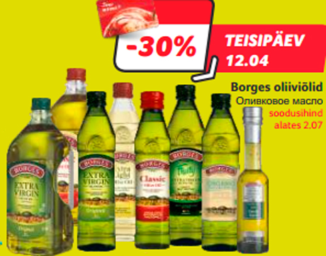 Borges oliiviõlid  -30%
 