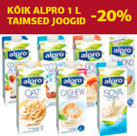 KÕIK ALPRO 1 L TAIMSED JOOGID -20%