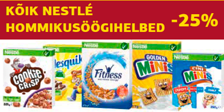 KÕIK NESTLÉ HOMMIKUSÖÖGIHELBED -25%